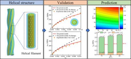 A multi-scale mechanical model of multilevel helical structures with filament damage