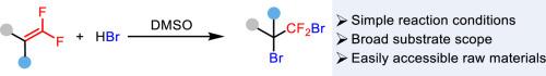 Dimethyl sulfoxide-mediated dibromination of gem-difluoroalkenes with hydrobromic acid as reagent