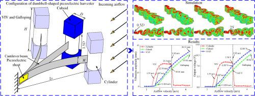 Dumbbell-shaped piezoelectric energy harvesting from coupled vibrations