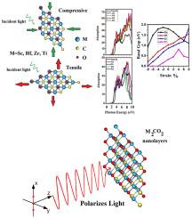 Strain-tunable electronic and optical absorption in the MXenes nanolayers: A DFT approach