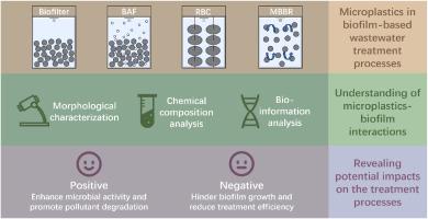 Microplastics-biofilm interactions in biofilm-based wastewater treatment processes: A review