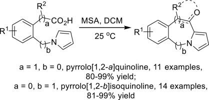 Synthesis of pyrrolo[1,2-a]quinoline and pyrrolo[1,2-b]isoquinoline derivatives via intramolecular acylation