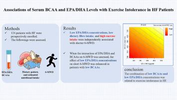 Associations of serum branched-chain amino acid and marine omega-3 fatty acid levels with exercise intolerance in heart failure patients