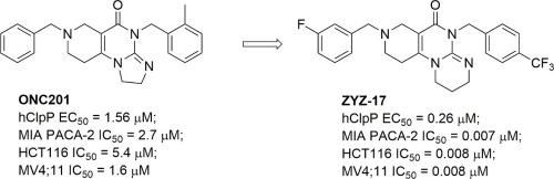 Development of novel imipridone derivatives with potent anti-cancer activities as human caseinolytic peptidase P (hClpP) activators