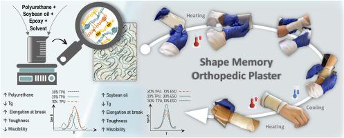 Shape memory and mechanical properties of ESO modified epoxy/polyurethane semi-interpenetrating polymer networks for smart plaster