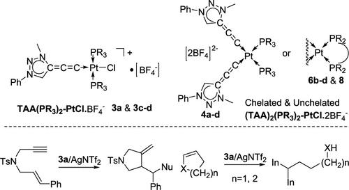 Synthesis of Mono- and Bis-(allenylidene) Pt(II) Complexes and the Catalytic Application Thereof