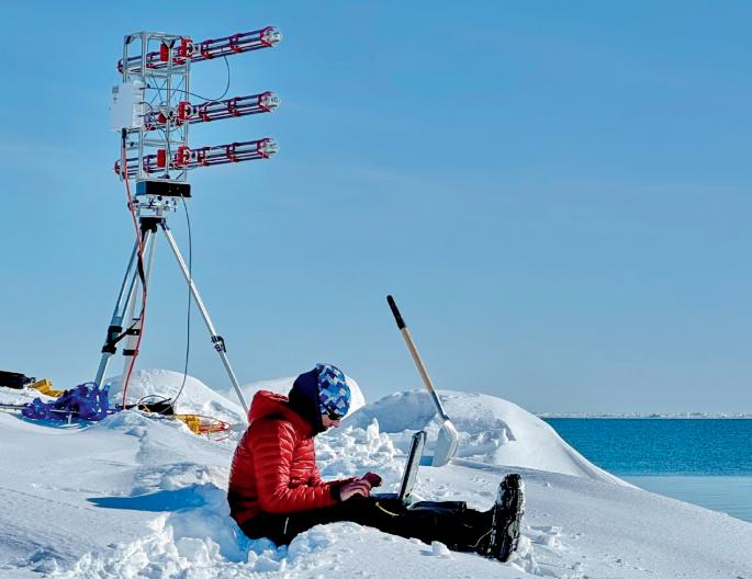 Ground-based radar interferometry measures strain in sea ice