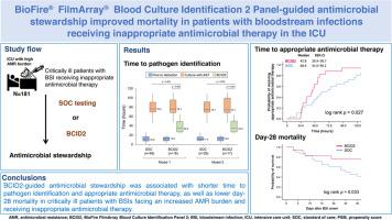 Reduced mortality with antimicrobial stewardship guided by BioFire FilmArray Blood Culture Identification 2 panel in critically ill patients with bloodstream infection: A retrospective propensity score-matched study