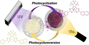 Reversible change of luster color from pale yellow to wine red in microcrystalline film by photochromic diarylethene having a naphthyl group†