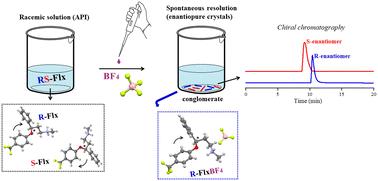 Spontaneous resolution of RS-fluoxetine through tetrafluoroborate conglomerate salt and racemic kryptoracemate formation via the sulfate ion†