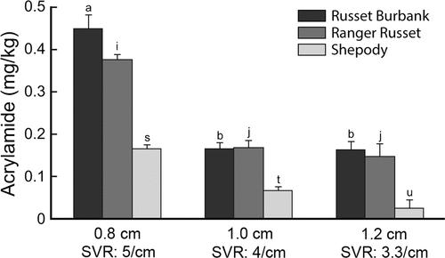 Acrylamide Mitigation in French Fries: The Effects of the Surface-to-Volume Ratio of Potato Strips and Timing of In-season Nitrogen Applications