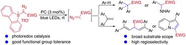 A visible light-induced photoredox-catalyzed assembly-point di/trifunctionalization of diazomethyl radicals†