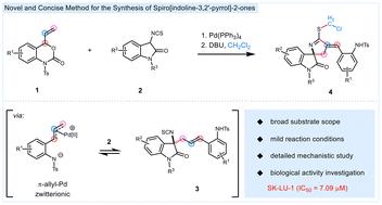 Direct synthesis of spirooxindoles enabled by palladium-catalyzed allylic alkylation and DBU-mediated cyclization: concept, scope and applications†