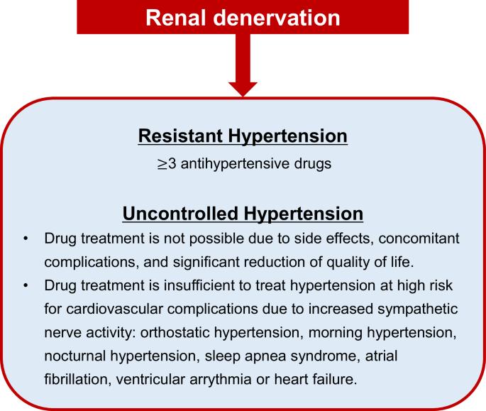 Indications for renal denervation in the treatment of hypertension