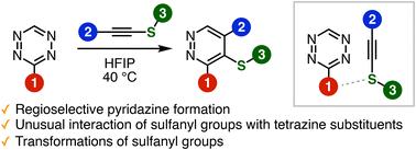 Regioselective pyridazine synthesis from tetrazines and alkynyl sulfides†