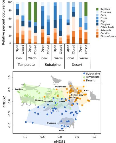 Vertebrate scavenging in Australia is shaped by a complex interplay of bioregional, seasonal and habitat factors