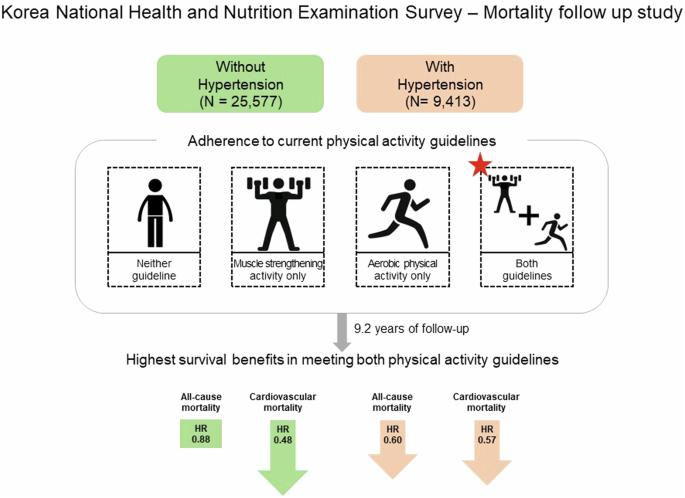 Combined association of aerobic and muscle strengthening activity with mortality in individuals with hypertension