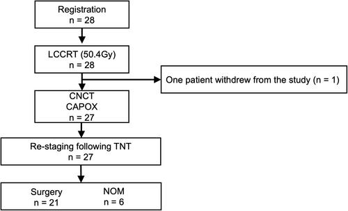 Phase II study of long-course chemoradiotherapy followed by consolidation chemotherapy as total neoadjuvant therapy in locally advanced rectal cancer in Japan: ENSEMBLE-2