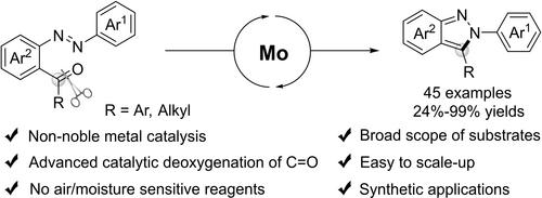 Molybdenum‐Catalyzed Intramolecular Deoxygenative Annulation of 2‐Acylazobenzenes to Access N2,C3‐Disubstituted 2H‐Indazoles