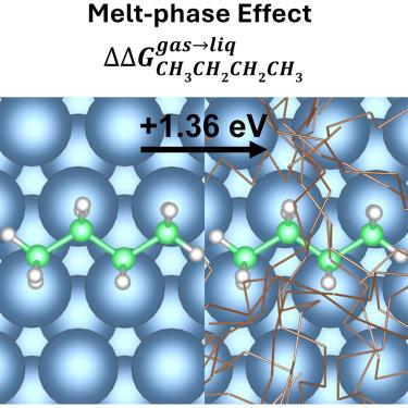 Polyolefin melt-phase effects on alkane hydrogenolysis over Pt catalysts