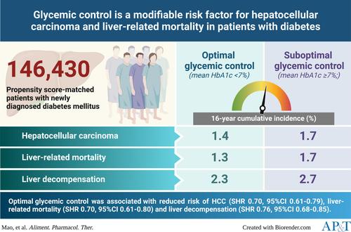 Glycaemic control is a modifiable risk factor for hepatocellular carcinoma and liver-related mortality in patients with diabetes