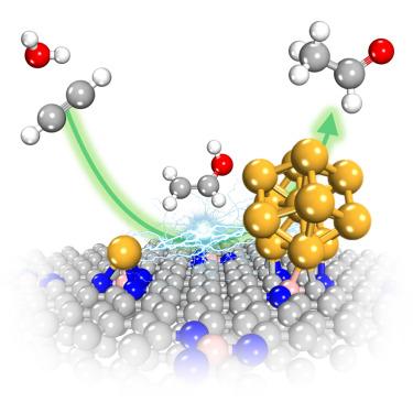 Mutual self-regulation of d electrons of single atoms and adjacent nanoparticles for acetaldehyde manufacture