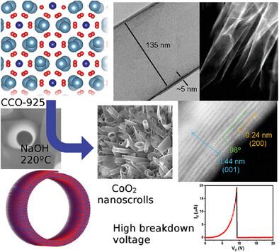 Stable CoO2 Nanoscrolls with Outstanding Electrical Properties