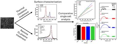 Analysis of the impact of remote oxygen plasma treatment on the surface chemistry and electrochemical properties of graphite felt electrodes for redox flow batteries