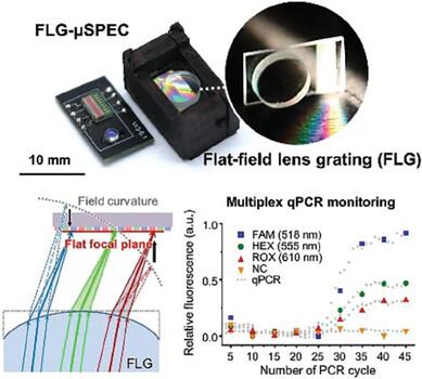 Flat‐Field Lens Grating Microspectrometer for Spectroscopic Multiplex Bioassay