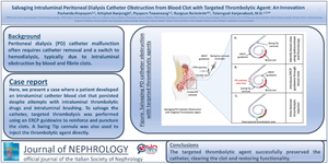 Salvaging intraluminal peritoneal dialysis catheter obstruction from blood clot with a targeted thrombolytic agent: an innovation.