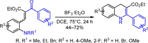 The synthesis of 1,4-dihydroquinoline-3-carboxylates from 2-benzoyl-3-[2-(dialkylamino)aryl]acrylates