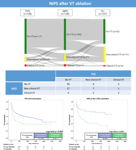 Prognostic value of non-invasive programmed ventricular stimulation after VT ablation to predict VT recurrences.