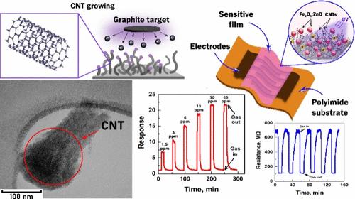 Flexible Gas Sensor Based on the RF-Grown Fe2O3:ZnO/CNTs Material for Propylene Glycol Vapor Detection