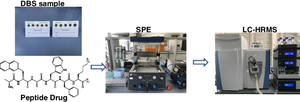 The sensitive detection of low molecular mass peptide drugs in dried blood spots by solid-phase extraction and LC-HRMS.