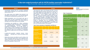 Is day-case surgical procedure safe for MICRA leadless pacemaker implantation?