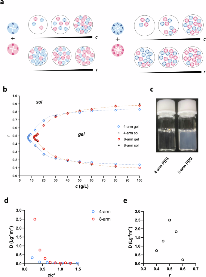 Osteogenic differentiation capabilities of multiarm PEG hydrogels: involvement of gel–gel-phase separation in cell differentiation