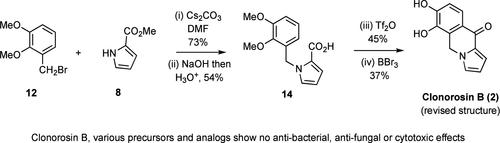 Synthesis of the Corrected Structure Assigned to Clonorosin B, an Alkaloid Obtained from the Soil-derived Fungus <i>Clonostachys rosea</i> YRS-06.