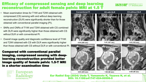 Efficacy of compressed sensing and deep learning reconstruction for adult female pelvic MRI at 1.5 T