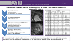 Cryoablation in Extra-Abdominal Desmoid Tumors: A 10-Year Experience in Pediatric and Young Adult Patients.