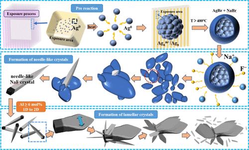 1D to 2D Growth of NaF Crystals in Photothermo-Refractive Glasses