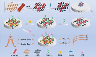 A hemin/rGO/MWCNT nanocomposite-based dual signal electrochemical aptasensor for sensitive detection of NSE†