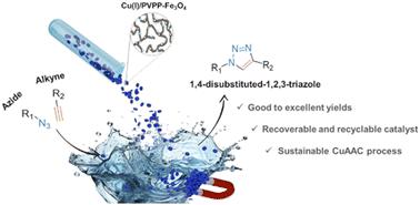 Magnetic polyvinylpolypyrrolidone polymer composite-supported copper(i) catalyst: an efficient and easily reusable catalyst for sustainable synthesis of 1,2,3-triazoles in water†‡