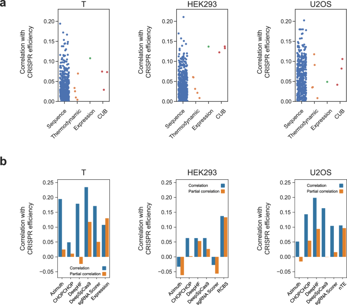 Codon usage and expression-based features significantly improve prediction of CRISPR efficiency.