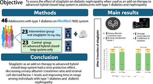 The DPP-4 inhibitor sitagliptin improves glycaemic control and early-stage diabetic nephropathy in adolescents with type 1 diabetes using the MiniMed 780G advanced hybrid closed-loop system: a randomised controlled trial