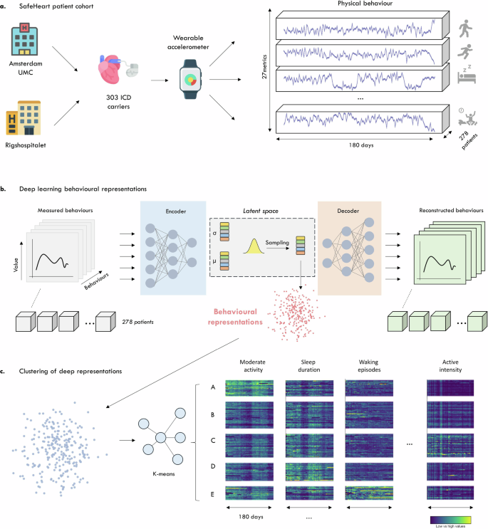 Deep behavioural representation learning reveals risk profiles for malignant ventricular arrhythmias