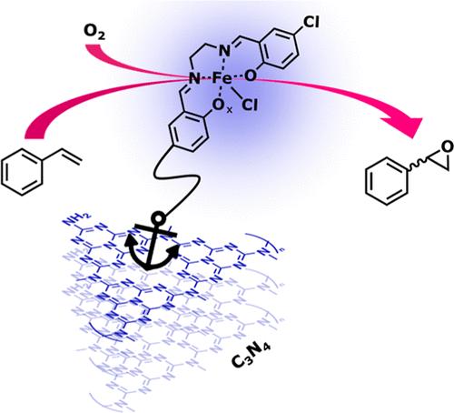 Covalently Anchored Molecular Catalyst onto a Graphitic Carbon Nitride Surface for Photocatalytic Epoxidation of Olefins