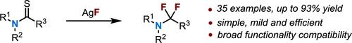 Synthesis of α,α-Difluoromethylene Amines from Thioamides Using Silver Fluoride