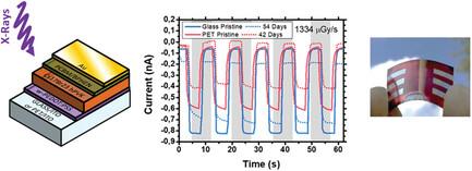 Air-Stable and Flexible Photodiode for X-Rays Detection Based on a Hybrid Perovskite Active Layer and Organic Interlayers