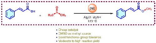 Nickel-Catalyzed O-Methylation of Cinnamic Acid Using DMSO as Methyl Surrogate