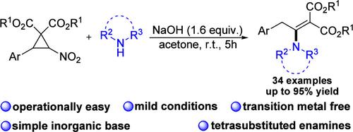 Synthesis of Tetrasubstituted Enamines Using Secondary Amines and In Situ-Generated Allenes from Nitrocyclopropanes